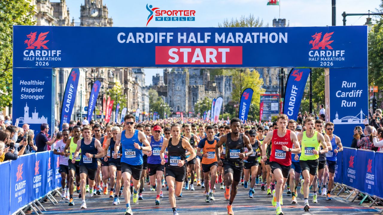 Cardiff Half Marathon 2026 runners at the start line