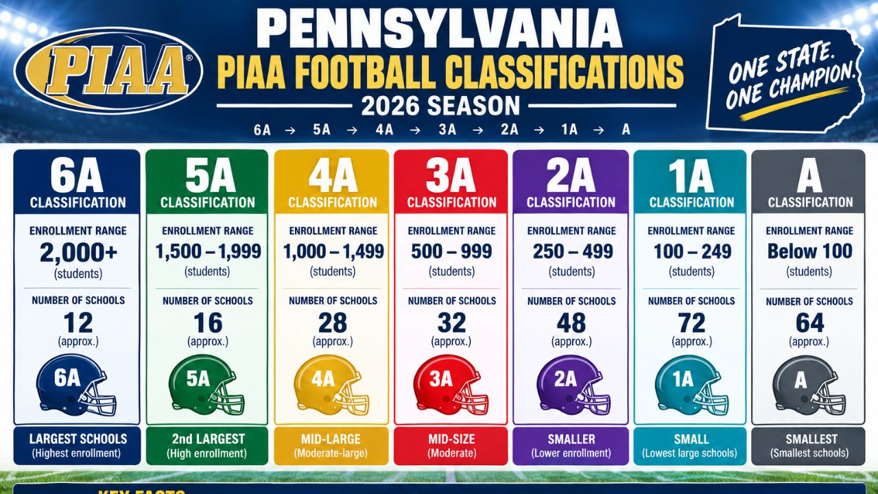 PIAA Pennsylvania football classification chart 2026