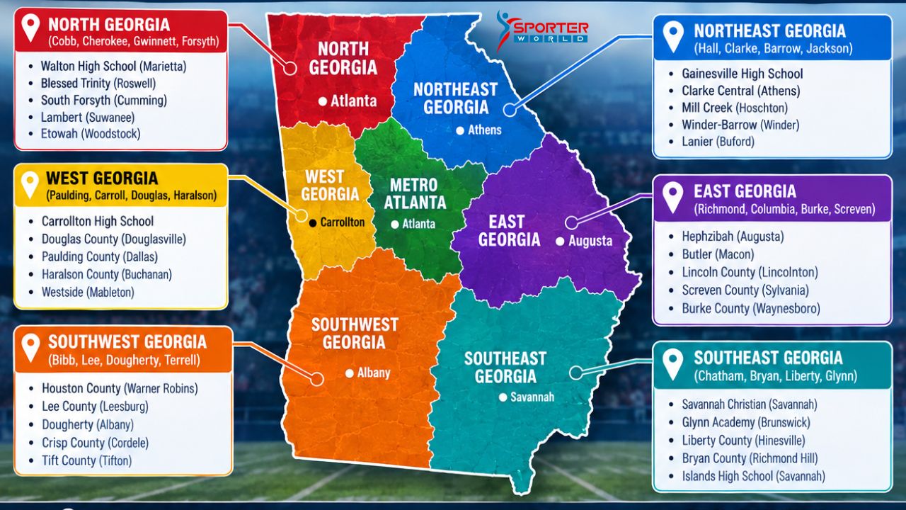 map of Georgia high school football recruiting hotspots 2026